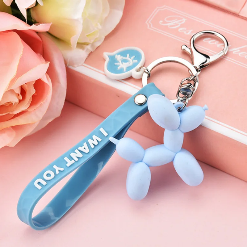 Модный ПВХ резиновый мультяшный шар собака брелок для девочек женщин держатель