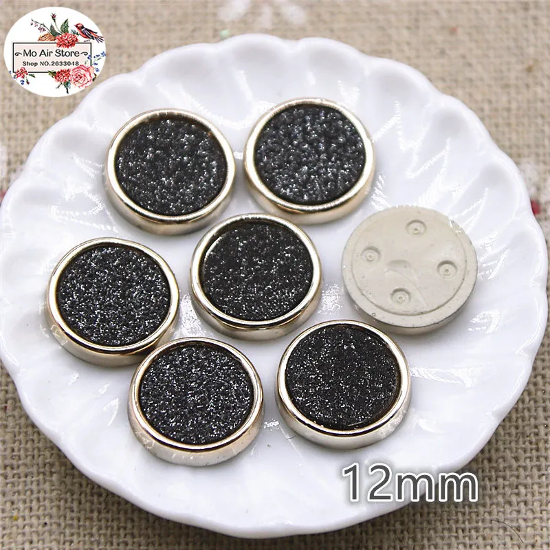 Круглые блестящие белые/черные пуговицы 12 мм 50 шт. аксессуары сделай сам для