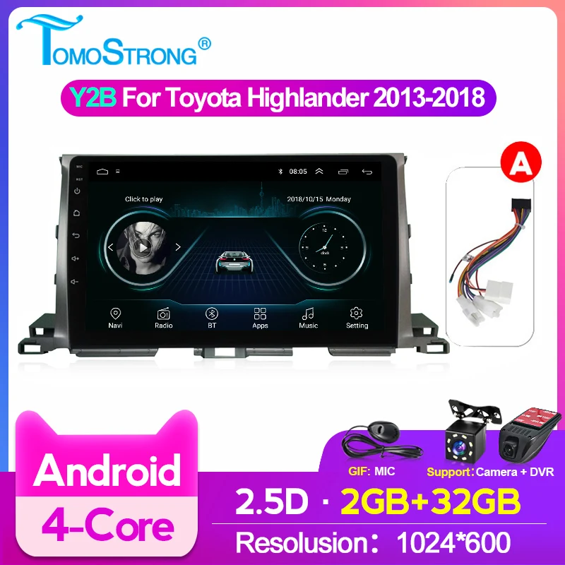 TOMOSTRONG для Toyota Highlander XU50 2013-2018 автомобильный Радио мультимедийный видео плеер