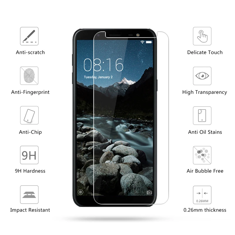 9H Hard Film Tempered Glass on For Samsung Galaxy A30 A40 A50 A10 Screen Protectors A3 A5 2016 A7 2017 | Мобильные телефоны и
