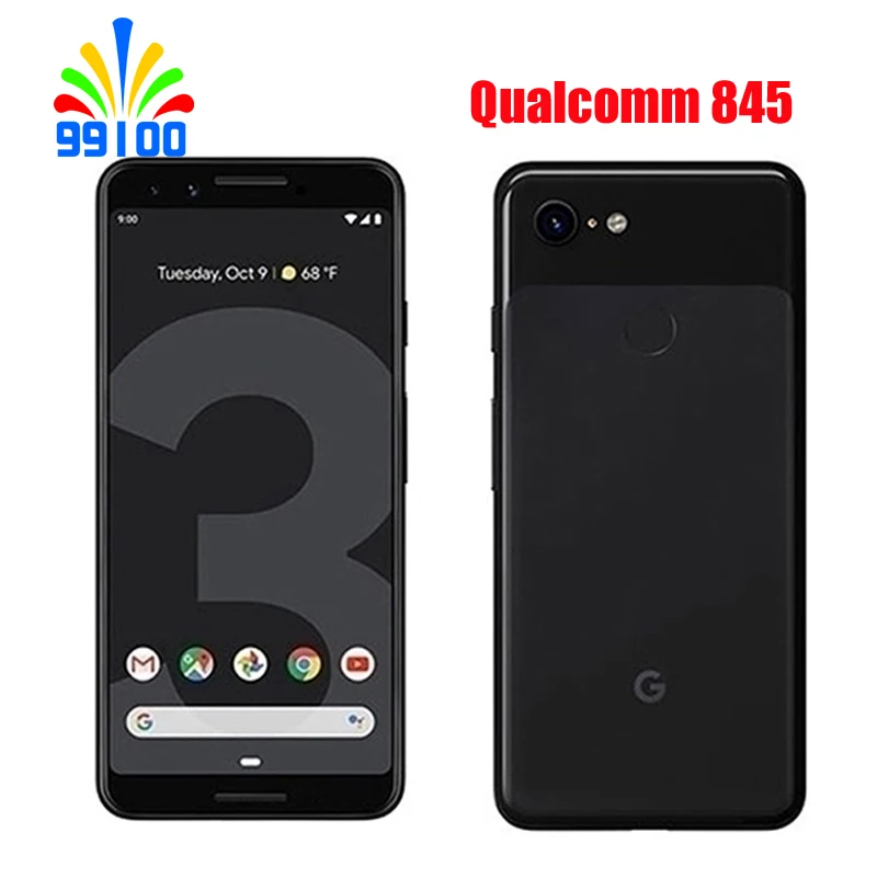 Разблокированный сотовый телефон Google Pixel 3 Qualcomm845 LTE 5," экран 4 ГБ ОЗУ 64 Гб/128 ГБ Двойная фронтальная камера отремонтированный телефон