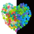 Светящийся садовый Декор 100 шт., украшение для аквариума из светится в темноте, искусственный светящийся камень, светоизлучающая галька