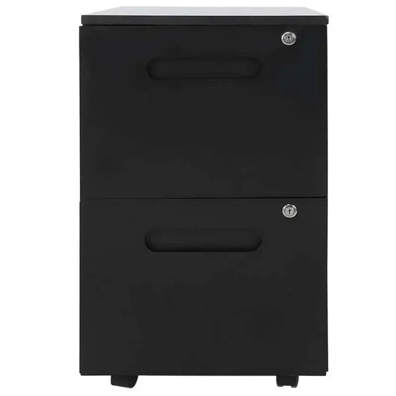 

50KG 2 Drawer Cabinet Wheeled File Cabinet 2 Drawer Mobile Document Storage Chest with Lock 50KG Load Capacity
