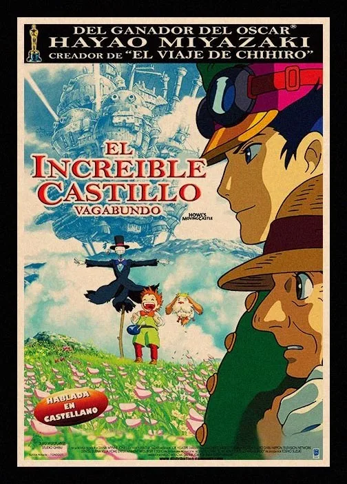 Великолепные JL Howl движущийся замок Миядзаки Хаяо Ретро постеры крафт бумага