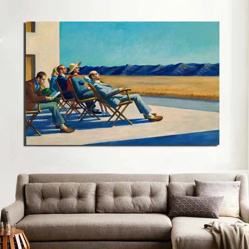 

Edward Hopper People In The Sun Canvas Painting Print Living Room Home Decoration Modern Wall Art Oil Painting Posters Pictures