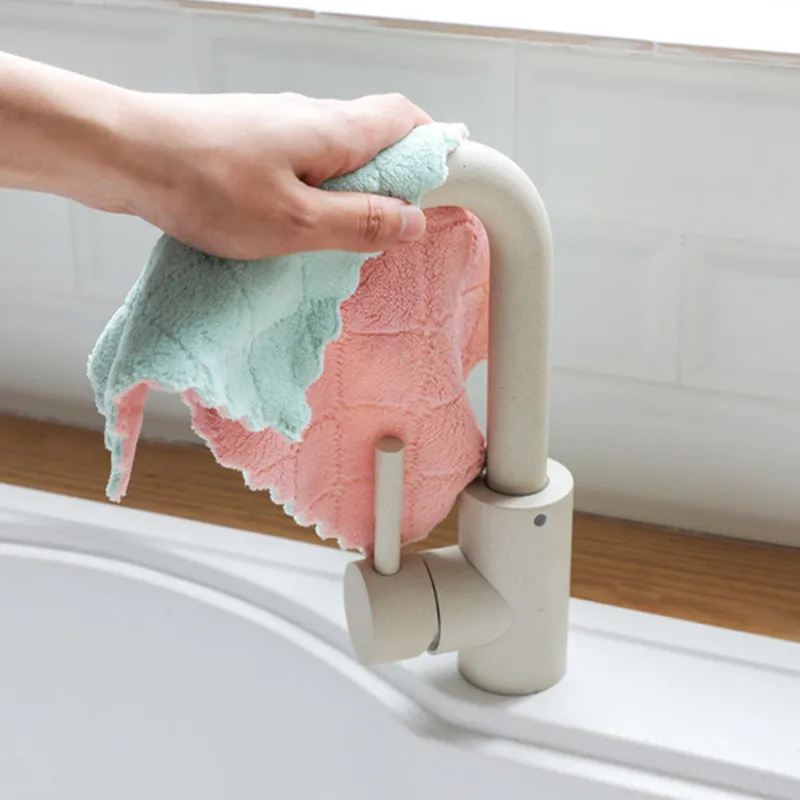 Бытовая кухонная ткань толстая двухслойная салфетка из микрофибры кухонное