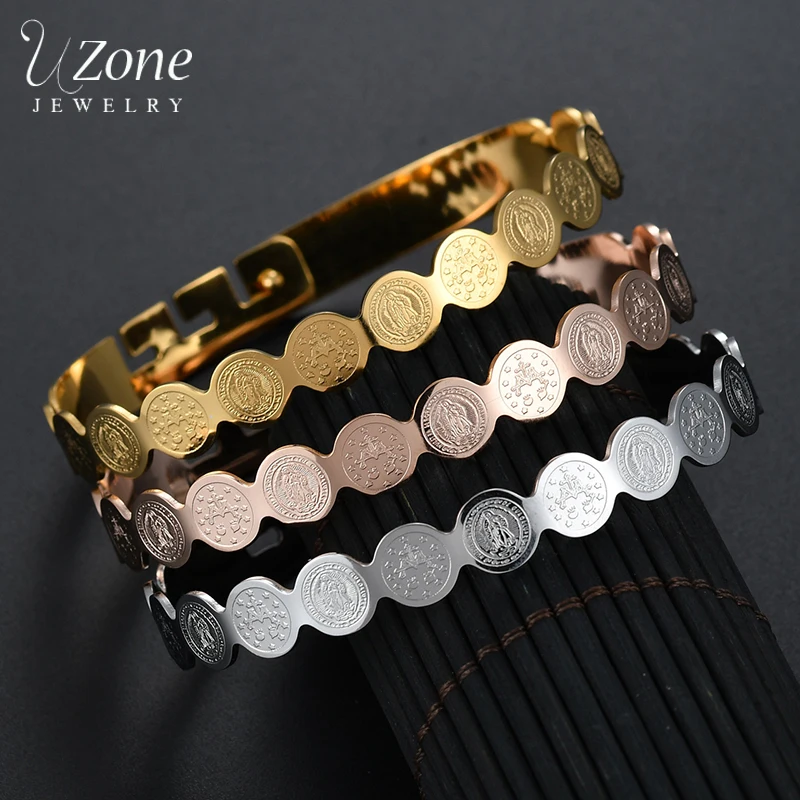 Браслет UZone из нержавеющей стали с изображением девы Марии 3 цвета|Браслеты| |