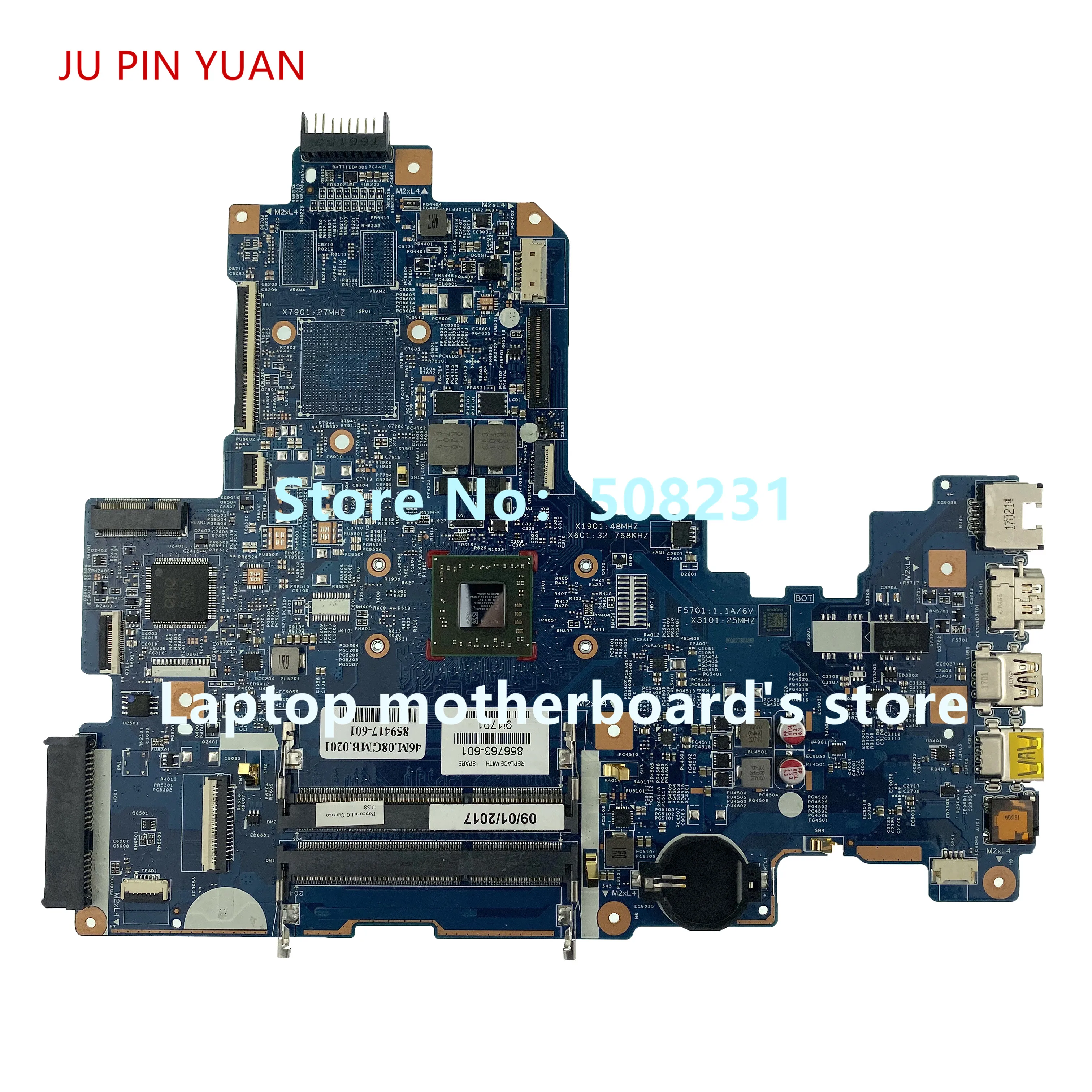 

Материнская плата для ноутбука HP 17-Y 856763-601 856763-501 856763-001 E2-7110U CPU DDR3 448.08G03.0011 100% полностью протестирована