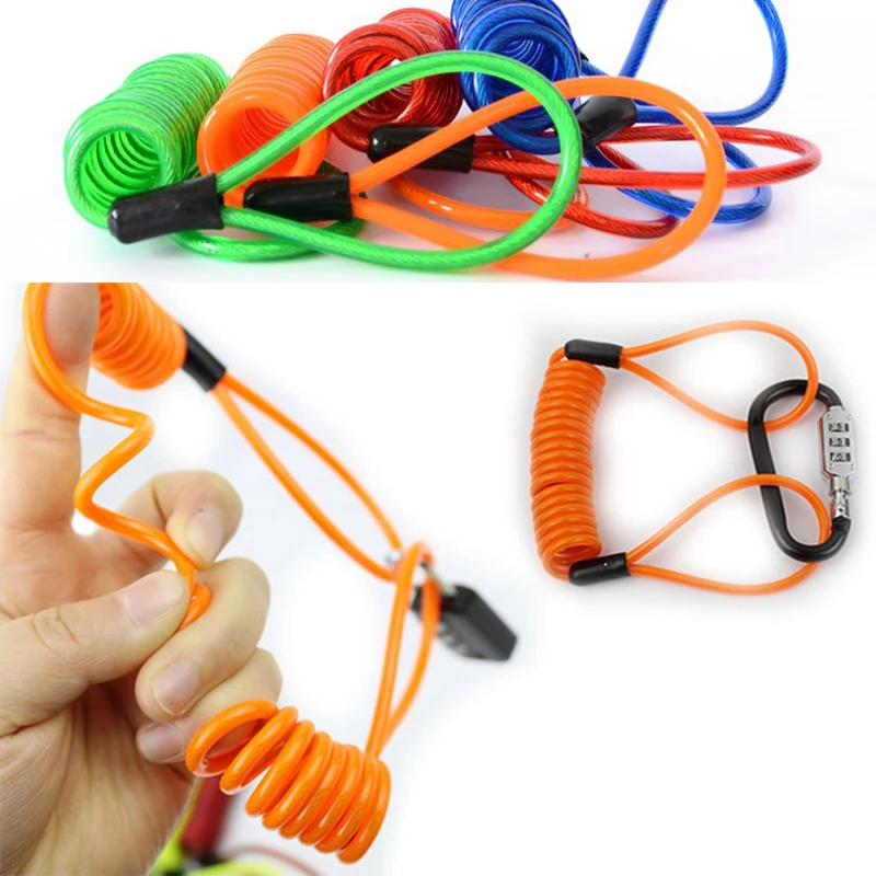 

150cm Alarm Disc Lock Security Anti Thief Motorbike Motorcycle Wheel Disc Brake Bag And Reminder Spring Cable