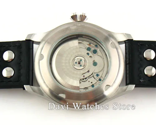 Мужские наручные часы Parnis чехол из нержавеющей стали 47 мм с автоматической