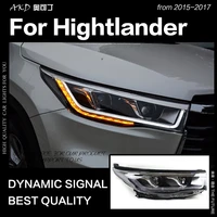 akd car styling for toyota highlander headlights 2015 new kluger led headlight drl hid head lamp angel eye bi xenon accessories