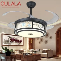 oulala modern ceiling fan lights with invisible fan blade remote control home decorative for living room bedroom restaurant
