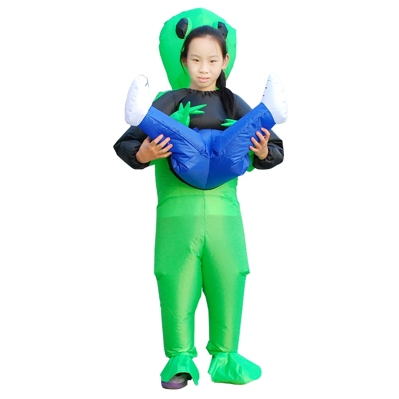 Новинка 2019 надувной костюм зеленый инопланетянин для взрослых и детей Забавный