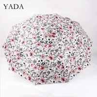 yada 2020 colorful flower pattern 10 bones automatic umbrella women rainproof umbrella parasol rain sun light umbrellas yd200286
