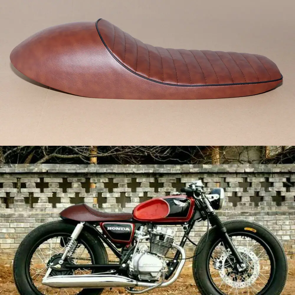 62 см мотоцикл коричневый горб Cafe Racer Винтаж мягкое сиденье подушка крышка прочный