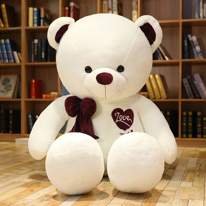 Hot High Quality 80CM/100CM 4 Colors Teddy Bear With Scarf Stuffed Animals Plush Toys Doll Lovers Birthday Baby Gift | Игрушки и хобби