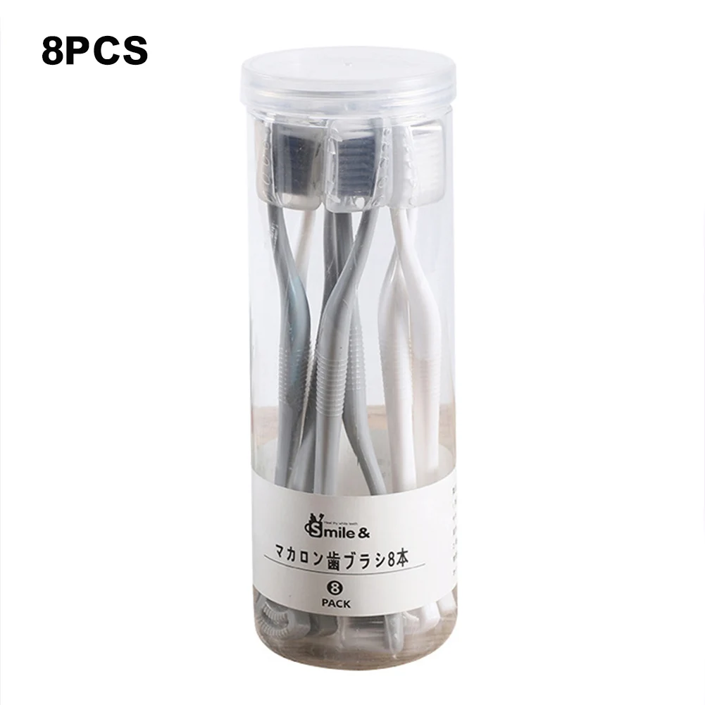 

8PCS 2-in-1 Toothbrush& Tongue Scraper with Lid for Removing Teeth Stains Improving Bad Breath Oral Care Kit Electric Toothbrush