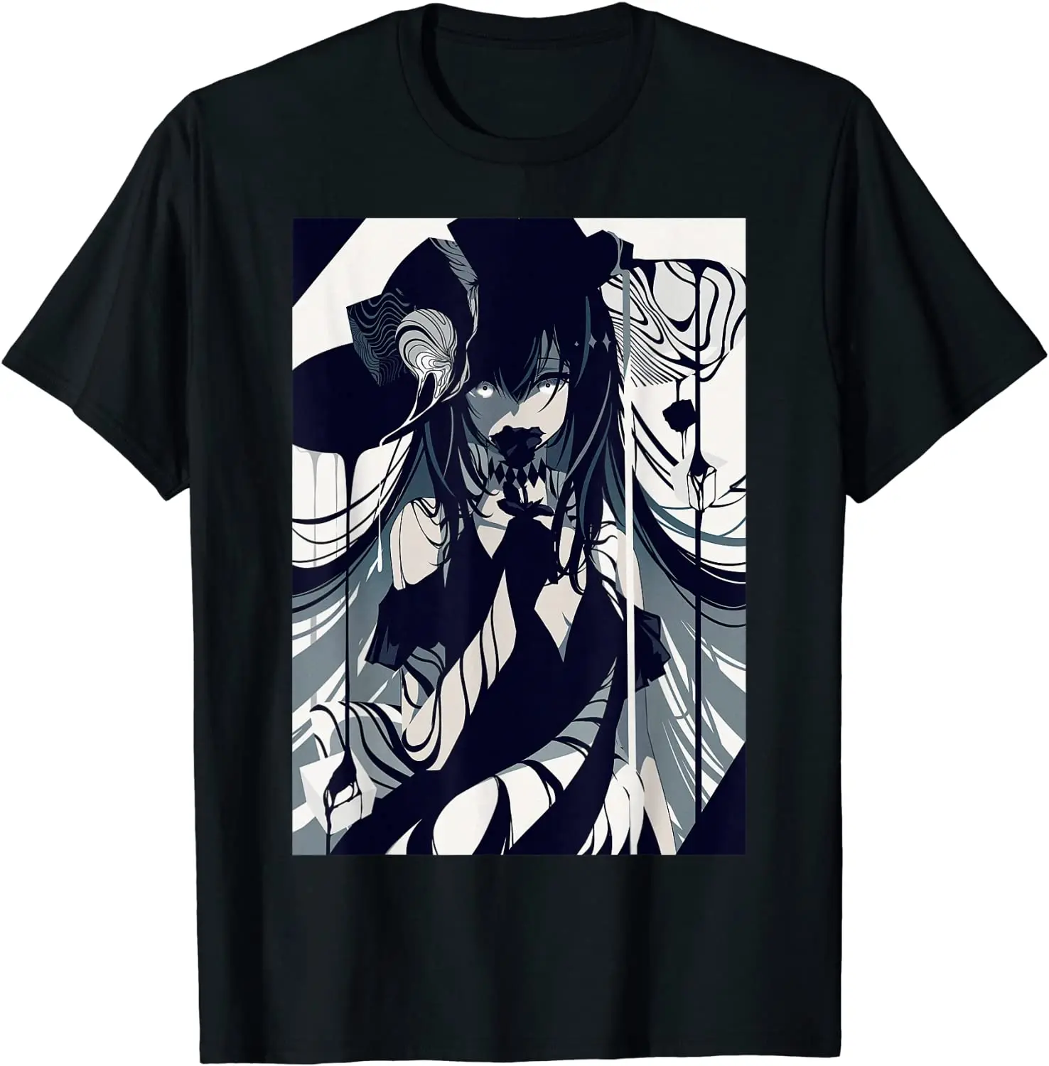 

Anime Girl Gothic Aesthetic Waifu Grunge Horror Manga T-Shirt New Arrival 2021 Retro T Shirt Anime Shirt