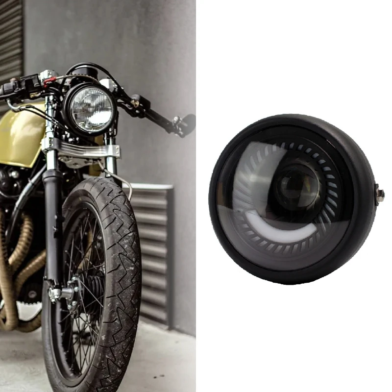 

Motorcycle Led Electric Car Harley 6.5 Inch Led Headlight Spiral White Side Mount Bracket Lamps Universal Bracket Accessories