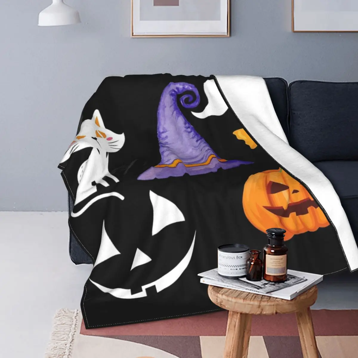 

Disfraces de Halloween, manta de terror, colcha de cama a cuadros, Sudadera con capucha, manta para cama