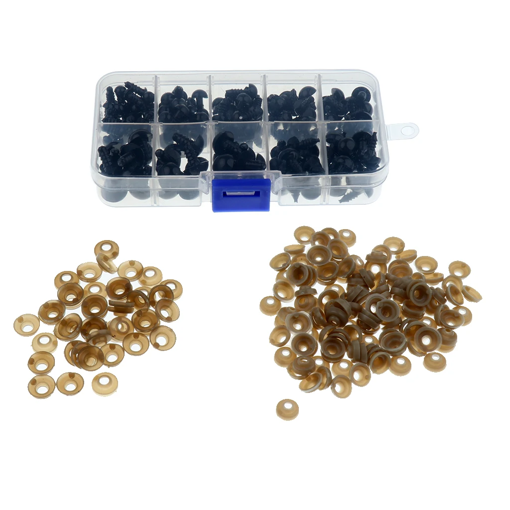 142 шт. в коробке 6 мм 12 черные пластиковые защитные глаза для куклы плюшевого мишки