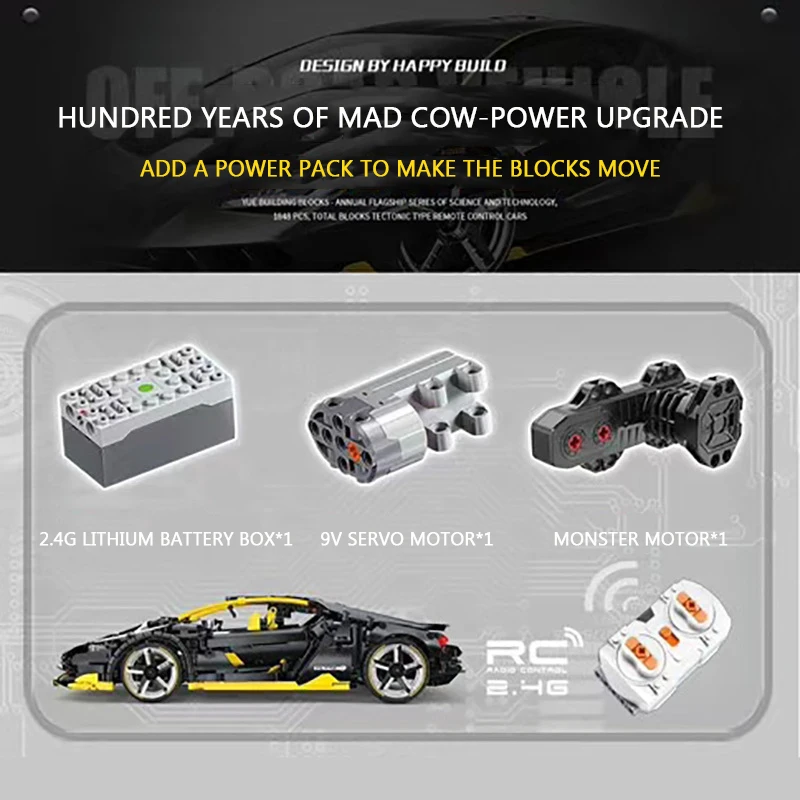 Technic black Lamborghinis Centenario Roadster 1:12 Супер спортивный автомобиль строительные блоки
