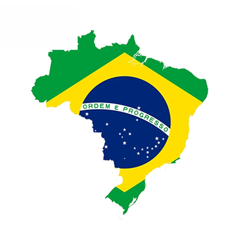 SZWL Бразилия флаг карта автомобиля Стикеры наклейка силуэт Водонепроницаемый PVC