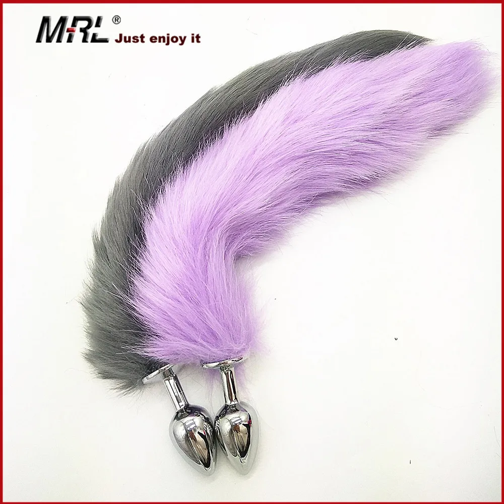 Металлическая Анальная пробка для женщин анальная с настоящим лисьим хвостом