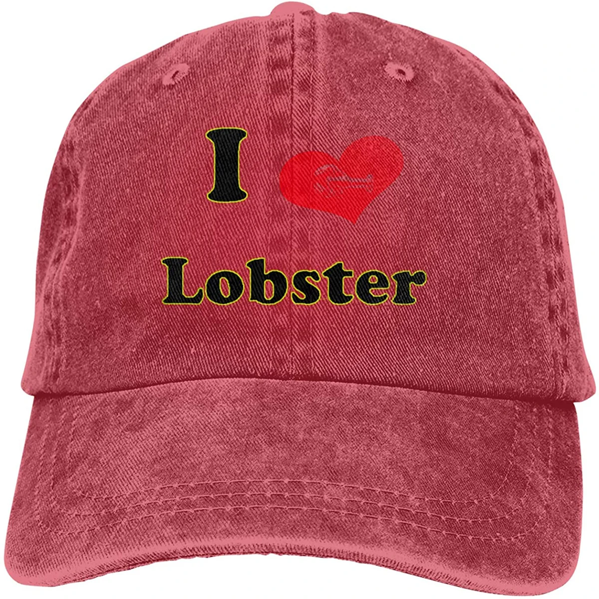 

I Love Lobster Sports Denim Cap Adjustable Unisex Plain Baseball Cowboy Snapback Hat