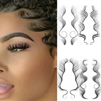 new baby hair tattoo salon diy hairstyling hair tattooing template hair stickers waterproof lasting makeup tool for women girl