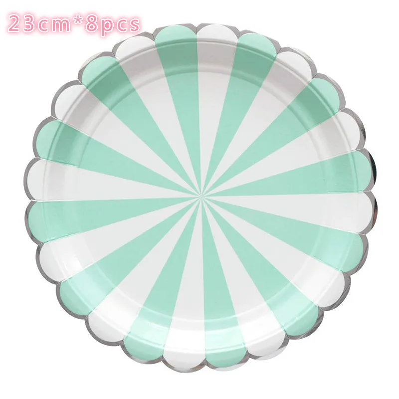 Праздничные вечерние принадлежности из серебряной фольги зеленые бумажные