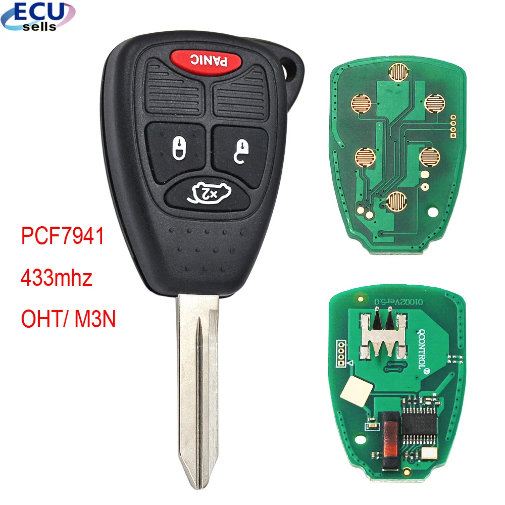 3 + 1 кнопочный дистанционный ключ с чипом PCF7946 433 МГц для Chrysler 300C Sebring PT Cruiser 05179516AA OHT