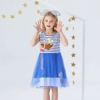 kids party dress for girls princess sleeveless dress casual tutu costume tulle summer mesh dress striped children vestidos 2021