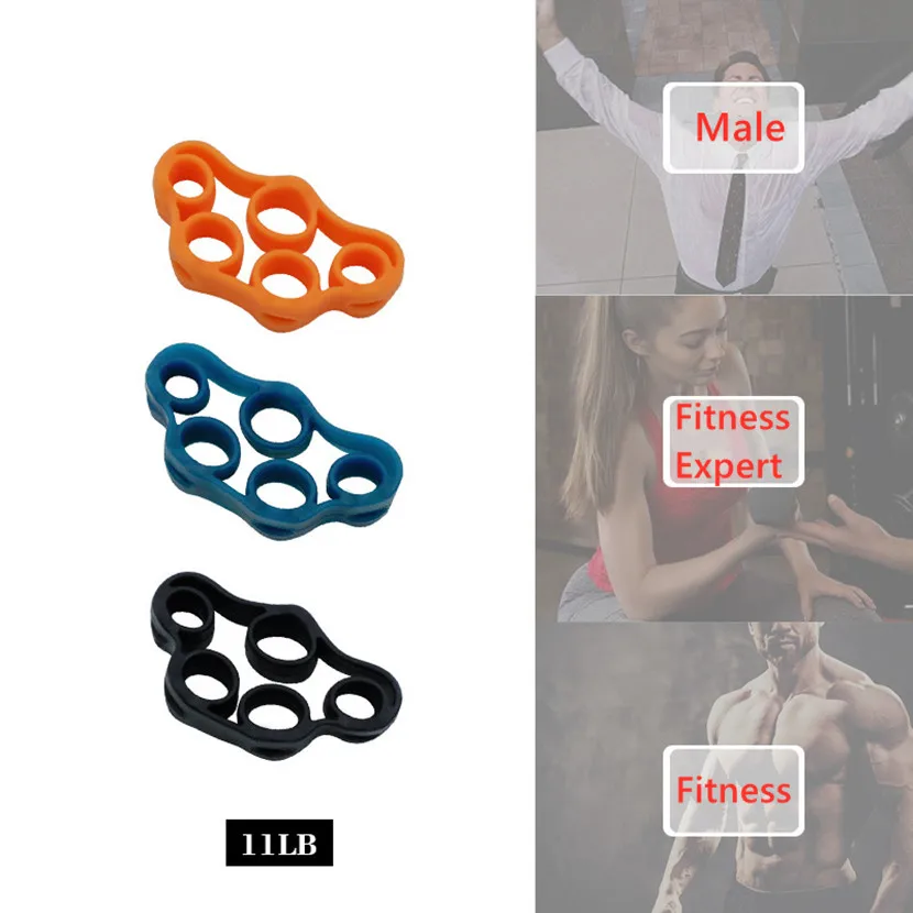 

3Pcs Wrist Strength Trainer Finger Exerciser Resistance Bands Fitness Hand Gripper Silicone Finger Expander Exercise Hand Grip