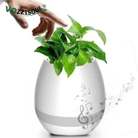 bluetooth speakers music flowerpot smart plant pots plastic pot finger touch led night light home design desk decorative pots