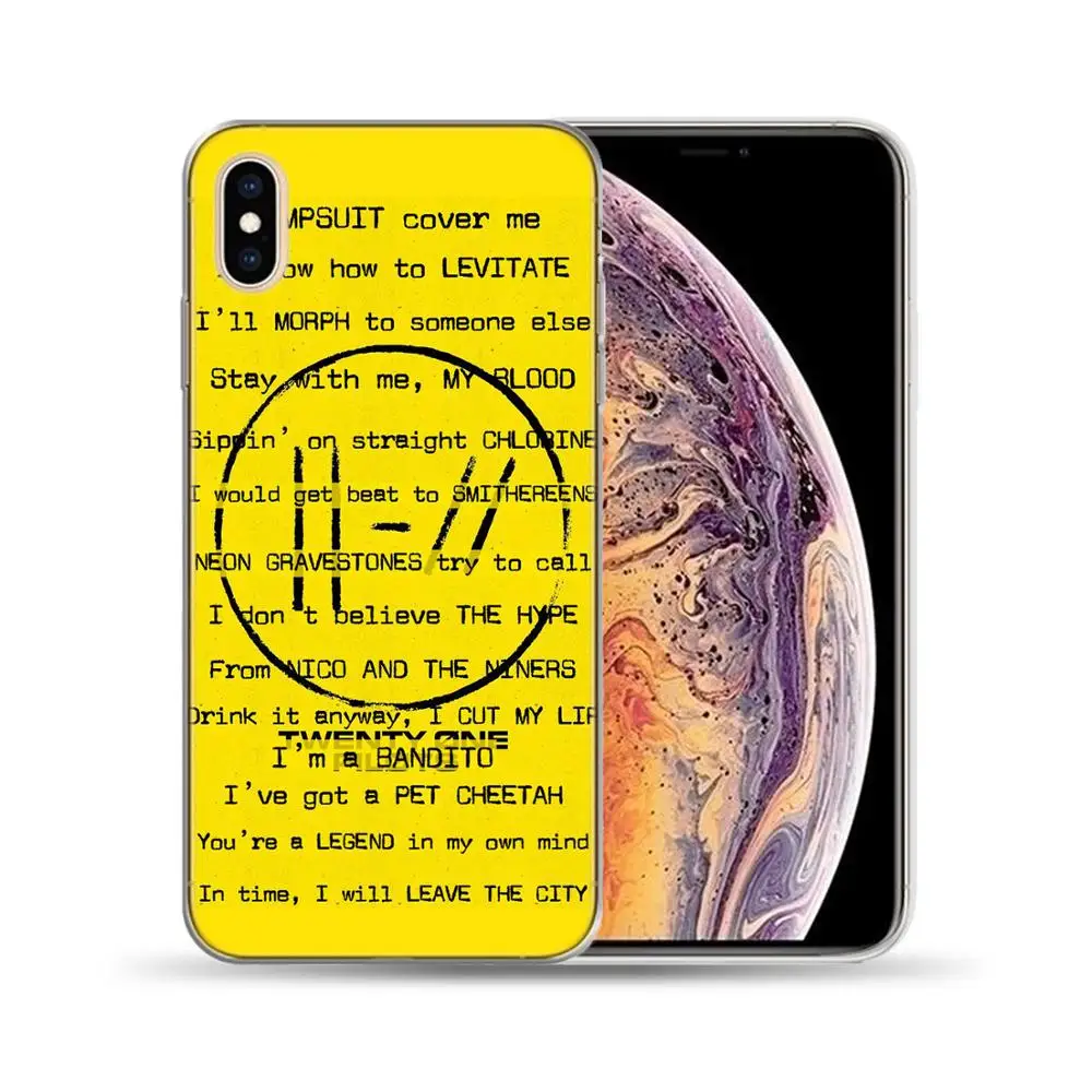 Мягкий ТПУ Черный чехол Twenty One Pilots 21 для iPhone 12 11 Pro Max X XS XR 8 7 6 6S Plus 5 5S SE 10 силиконовые