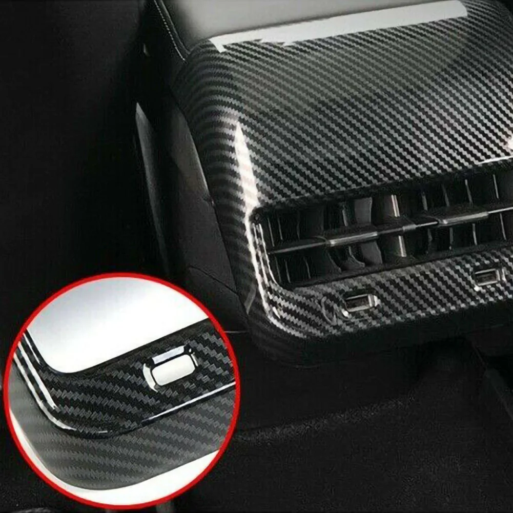 

Car Rear Air Vents Outlet Cover Trim For Tesla Model 3 Auto Accessories Interior Sticker ModelY Carbon Fiber ABS Protection