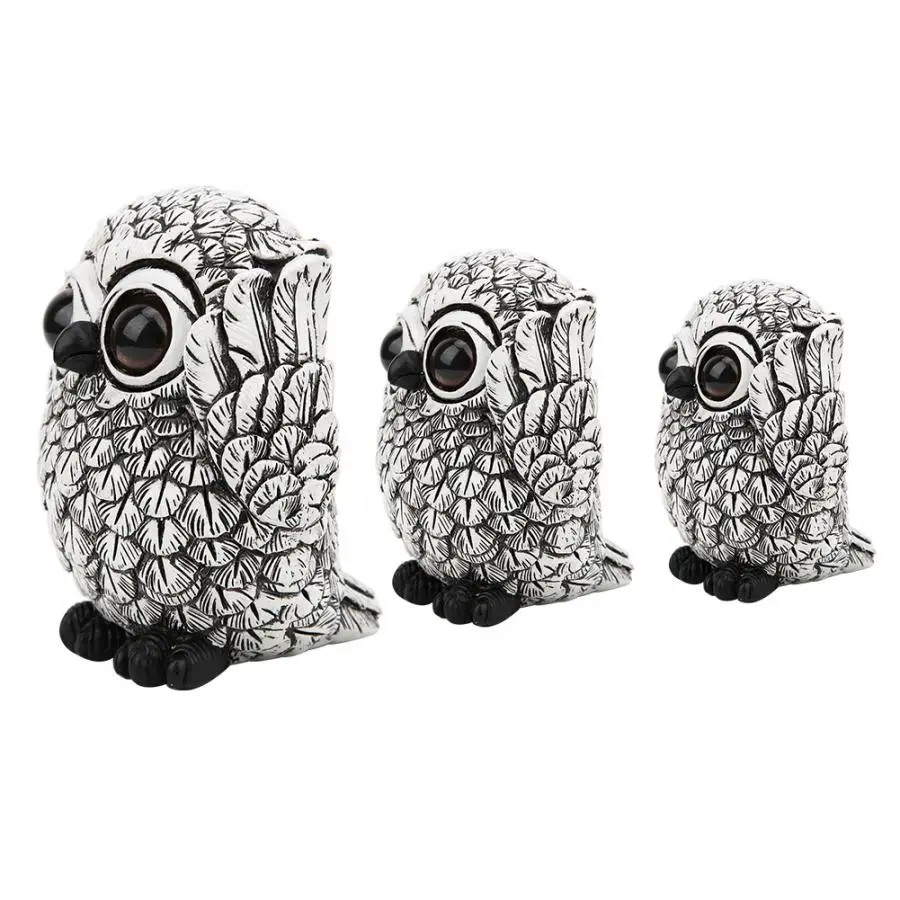 Figurine Ornament Synthetic Exquisite Cute Owls Animal Figurines Resin Craft Gift Home Office Ornaments Decoration | Дом и сад