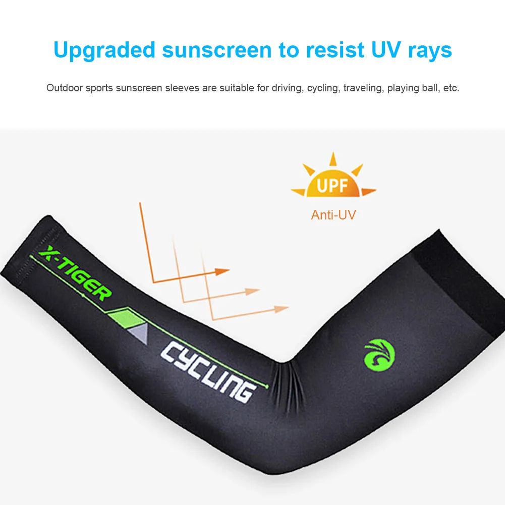 1 Double Arm Sleeve Bicycle Uv Protection Ice Silk Breathable Outdoor Sports Super Toughness Not Easy to Fall off | Спорт и
