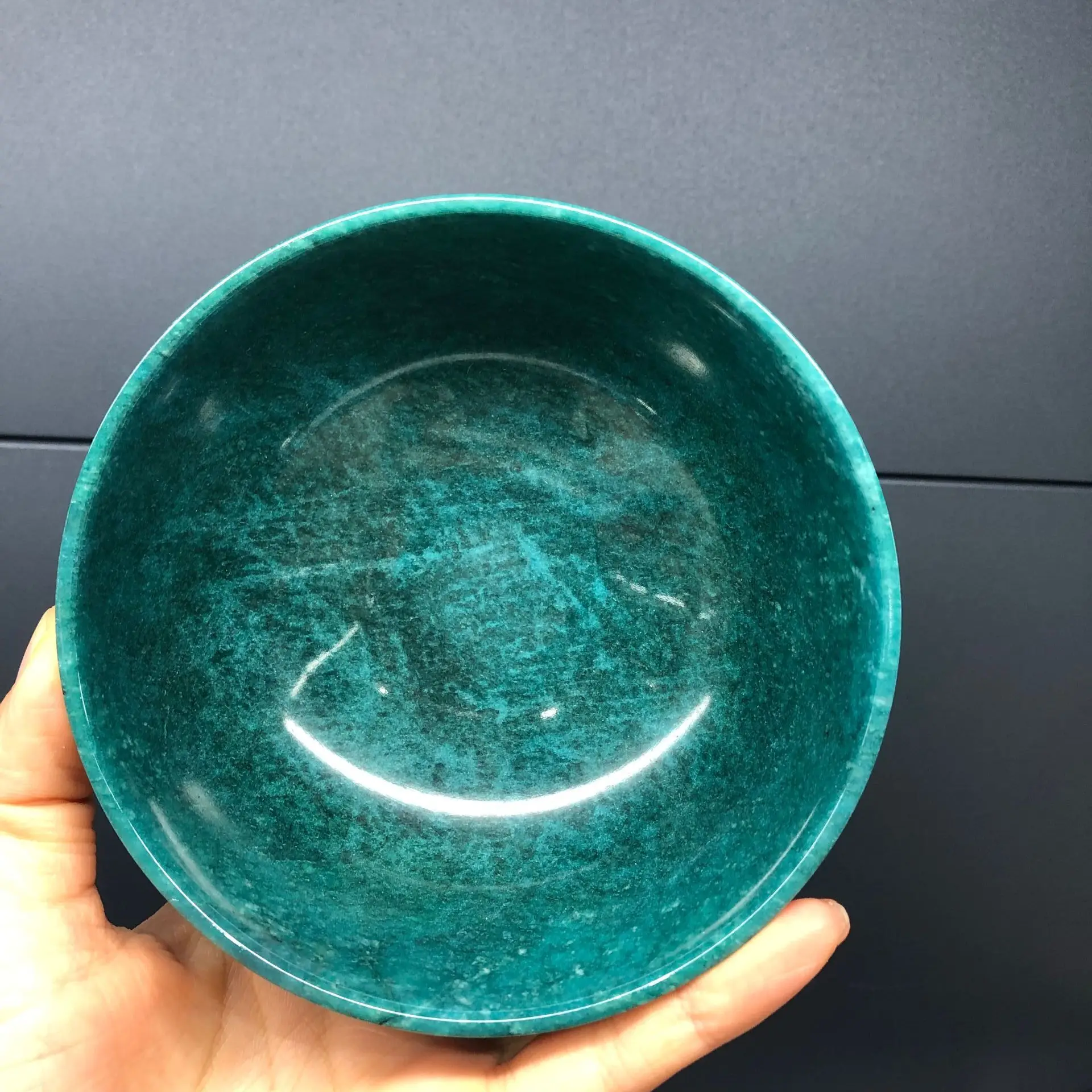 

12cm 1PC Blue marble bowl household reiki art decoration