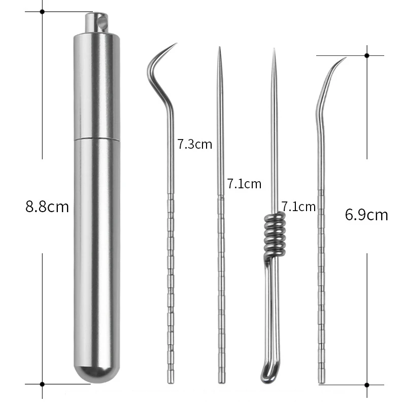 

Titanium Toothpick holder Set With Portable Toothpick Holder Household Travel Seal Storage box for Outdoor Camping Picnic