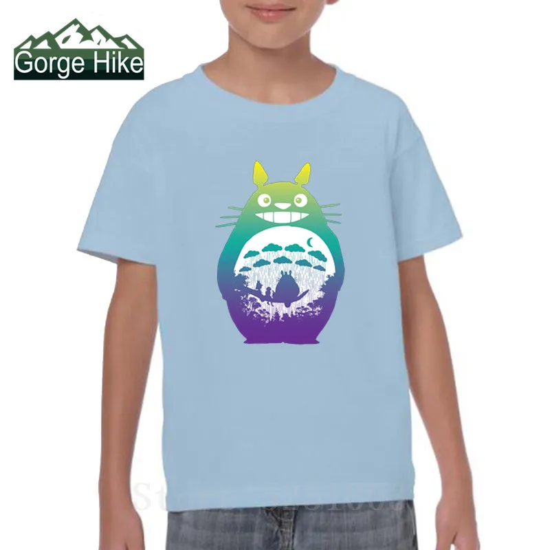 Футболка с рисунком Тоторо кота автобуса Детская Повседневная летняя забавная