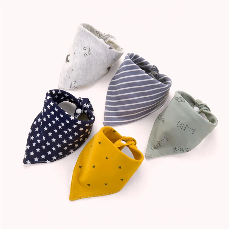 5 шт./3 шт./лот детские нагрудники бандана нагрудник слюнявчик ткань с принтом