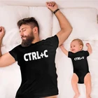 Семейная сочетающаяся одежда Ctrl + C и Ctrl + V футболка для отца сына, отца, сына, футболка для отца, детское боди, семейная сочетающаяся одежда, лето 2021, XL