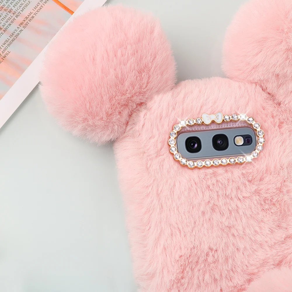 Милый плюшевый дизайнерский чехол для телефона с мышкой сохраняющий тепло