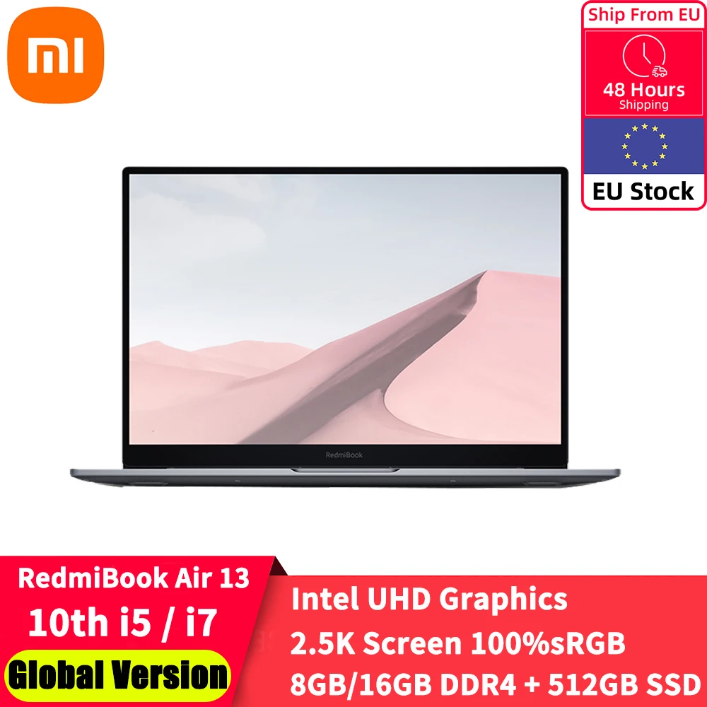 Глобальная версия Xiaomi RedmiBook Air 13 3 ноутбук с процессором Intel Core UHD Graphics i5 10210Y/i7 10510Y