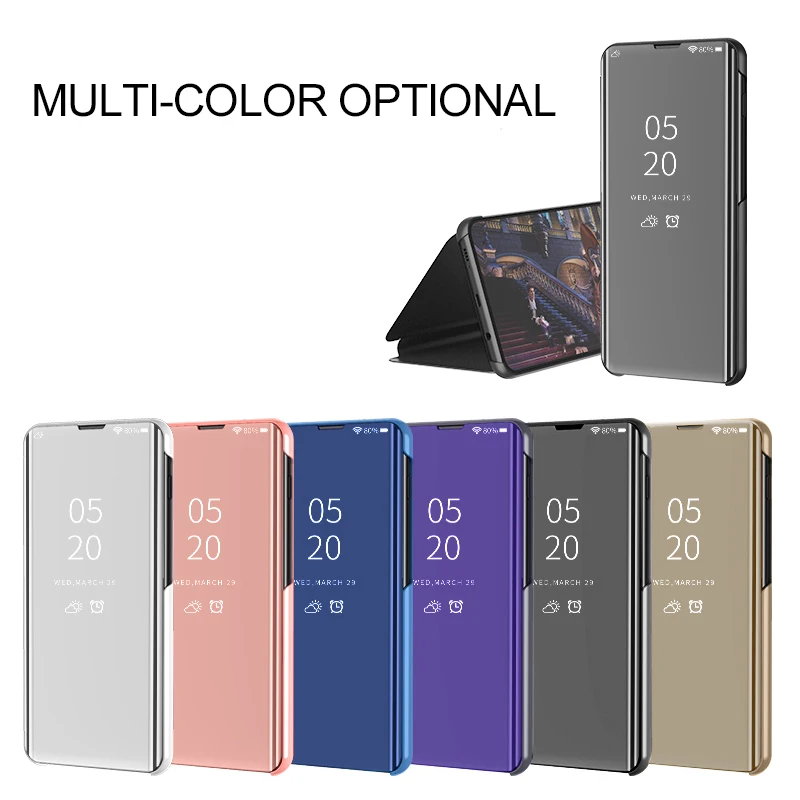 Умный зеркальный флип чехол для Xiaomi Redmi K30 go 7 7a 8 8a телефона из искусственной кожи