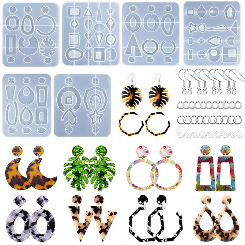 

Silicone Earrings Mold Retro Pendant Mirror Style Resin Drop Earrings Mold for Women DIY Fashion Jewelry Resin Earrings Gifts