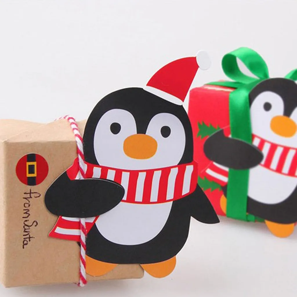 48PCS Christmas Ornament Paper Card Cute Santa Pattern DIY Wall Candy Can Be Placed On Home Market Hanging | Дом и сад