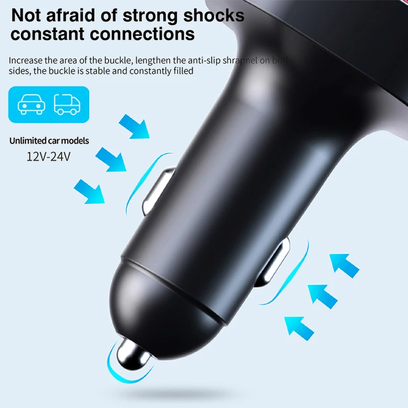 FM Transmitter Car Bluetooth 5.0 Dual USB QC3.0 Car Charger Type-C PD Bluetooth Adapter Handsfree Wireless Aux Audio MP3 Player